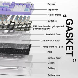 AK980 three-mode BT 2.4G wireless gaming hot-swappable mechanical <b>keyboard</b> custom laptop 75% layout gasket - Product Image 5