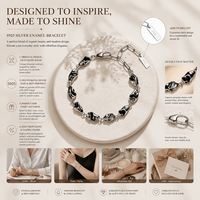 Bracelet à maillons en émail personnalisé, en argent sterling S925, perles irrégulières électroplaquées, cadeau pour tenues décontractées ou de bureau
