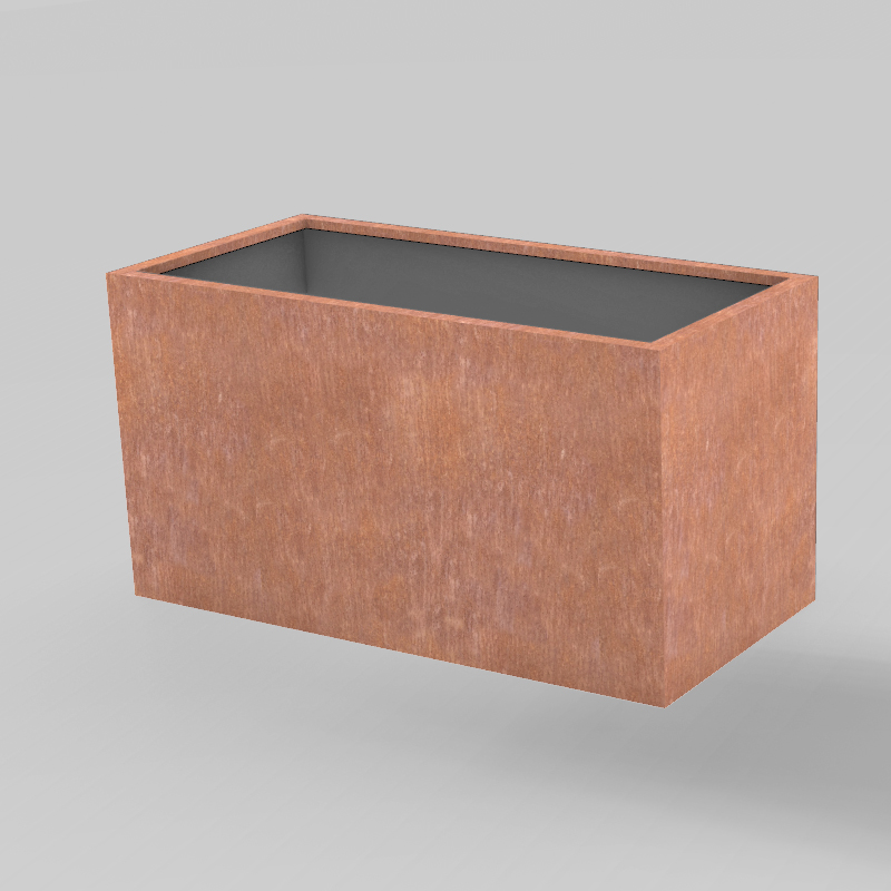 Rectangular Rust Patina Planter Box