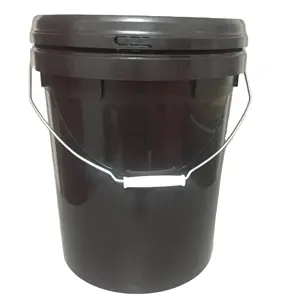 5 gallon 20L plastic PP bucket pail lubricant with lid and metal plastic handle