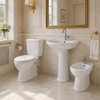 Ensemble WC et Bidet Deux Pièces Style Européen, Vente Chaude, pour Salle de Bain, avec Lavabo et Bidet Intégré