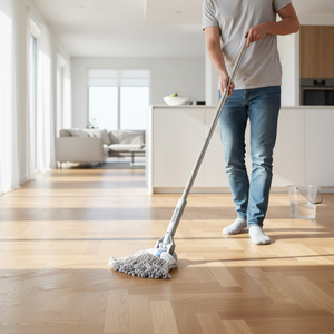 Gizmop 375 Gr Microfibre Fabric Wide Rectangular Head Wet Mop Parquet Flooring-Self-Wringer Antibacterial Sustainable Stainless - Product Image 3