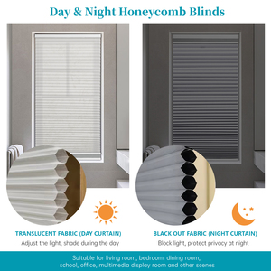 Nhà Máy Bán Buôn Giá Màu-Phù Hợp Ngày Và Đêm Không Có Khoan Tổ Ong Rèm Trên Xuống Dưới Xuống Di Động Rèm Tổ Ong - Product Image 4