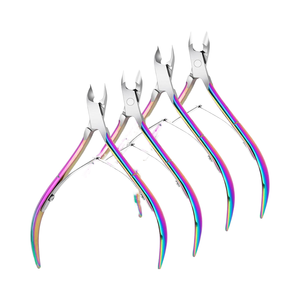 Coupe-cuticules en acier inoxydable à 16 dents, double ressort, couleur or rose, pour droitier, outil de manucure - Product Image 1