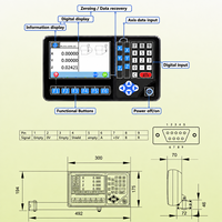 Afficheur numérique LCD DRO 2/3/4 axes avec capteur d'échelle linéaire 50-3000 mm, encodeur OEM personnalisable pour tour/fraiseuse/EDM (RPM)