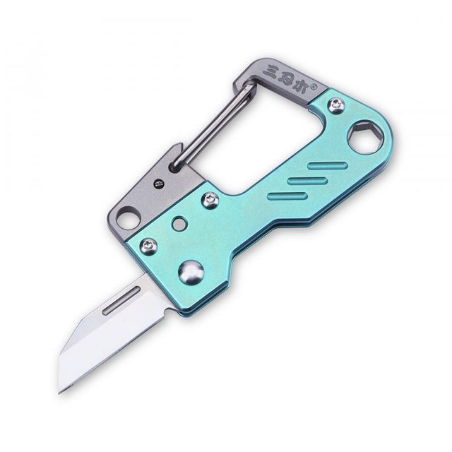 2023 Hot Sale Low Price Sanrenmu SK055G Titanium Alloy Key Chain with Buckle Multifunctional Best Mini EDC Pocket Knife