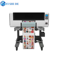 Impresora de inyección de tinta UV DTF A3 DX10/DX7/DX5/XP600 de 30 cm rollo a rollo para etiquetas de cristal, control por botón, impresión automática