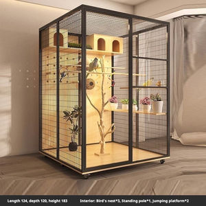 <span class=keywords><strong>Cage</strong></span> à oiseaux panoramique en métal, en alliage épaissi et bois, pour l'intérieur et l'extérieur, grande <span class=keywords><strong>cage</strong></span> d'élevage, plusieurs tailles - Product Image 4