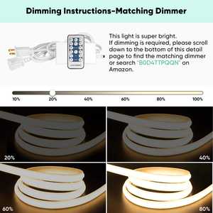 Super <b>Bright</b> 2800K COB Neon LED <b>Light</b> Flexible Waterproof Silicone Soft Cuttable Tape Rope Lighting AC 110-120V for Indoor - Product Image 4