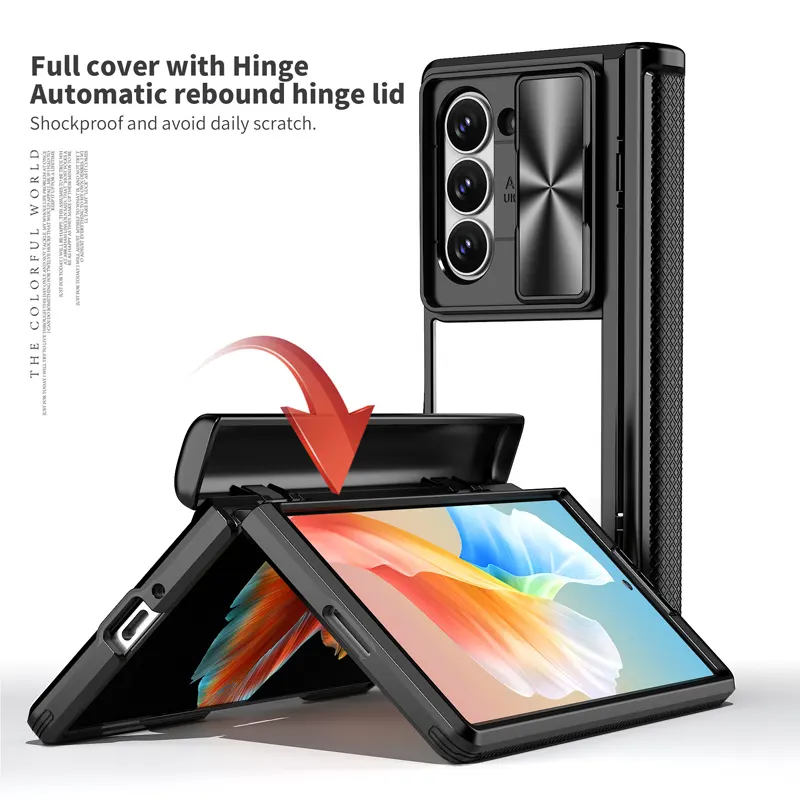 Luxe Hoge Schokbestendige Schuif Lens Camera Bescherming Case Voor Samsung Galaxy Z Fold 6 Telefoon Cover Anti-Val Hybride Pc Tpu Acryl