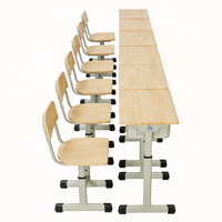 Bureau d'école moderne de haute qualité avec tiroir à crayons, plateau inclinable et pieds en métal pour les élèves du secondaire