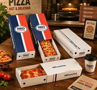 Boîte à pizza personnalisée avec impression de logo pour pizza longue, baguette, sandwich, pain, dessert, gâteau roulé et emballage alimentaire à emporter