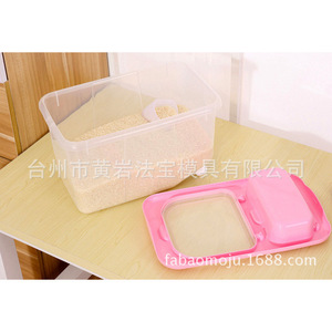Plastic Rice <b>Storage</b> Container Rectangle Airtight Sealed Lid Household <b>Kitchen</b> Mold Injection Molding - Product Image 3
