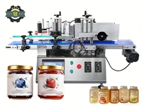 Machine d'étiquetage de bureau électrique semi-automatique PLC pour pots et tubes cosmétiques, petites bouteilles rondes