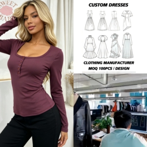 Haut Henley à col carré pour femme, coupe ajustée, couleur unie, manches longues, idéal pour le quotidien, les trajets et les rendez-vous - Product Image 1