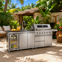 Barbecue à gaz extérieur haut de gamme C7 Premium à 6 brûleurs avec allumage électronique, certifié CE