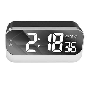 LED Mirror Digital Alarm <b>Clock</b> Kids Multi-Functional Night Light Silent Quartz Seconds Display Modern Desk <b>Table</b> Electronic - Product Image 1