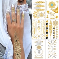 Autocollants de tatouage au henné instantané, temporaires, imperméables, de qualité supérieure, en gros, blancs, marrons, noirs