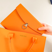Carnet SIDAIXUE A5 avec accessoires métalliques, agenda orange, ensemble de sacs en PU