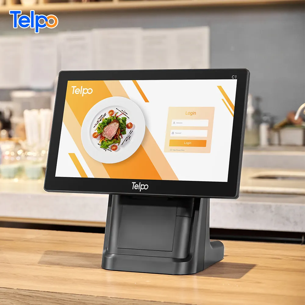 Tableta Android todo en uno de 15,6 pulgadas, dispositivo de caja registradora con pantalla táctil Dual, pos, para supermercado