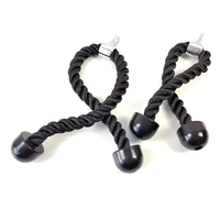 Accessoire de fitness pour machine à poulies, corde triceps noire robuste de 27 et 36 pouces