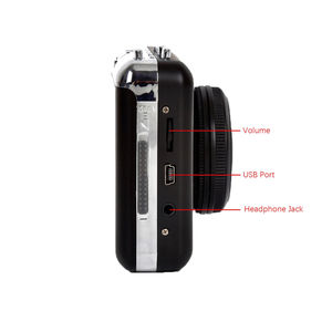 เครื่องเล่นเทปคาสเซ็ตแบบพกพาสีดำพร้อมลำโพงในตัว ตัวแปลง USB MP3 ช่องต่อ AUX 3.5 มม. - Product Image 6