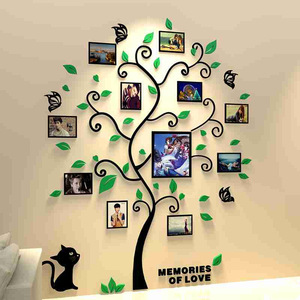 Cadre <span class=keywords><strong>photo</strong></span> 3D arbre généalogique stickers muraux décalcomanies pour <span class=keywords><strong>salon</strong></span> chambre canapé toile de fond Tv fond mural - Product Image 5