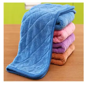 Microfiber Coral Fleece Weft Towel Cloth Knitting Quick Dry Sports Gym Print Super Absorbency