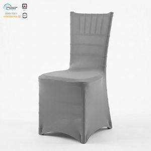 Funda elástica moderna gris para silla Chiavari de hotel, de montaje rápido, para banquetes y salones de baile, ecológica - Product Image 1