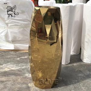 BLVE decoración del hogar grandes urnas de jardín florero interior <span class=keywords><strong>maceta</strong></span> de Metal <span class=keywords><strong>maceta</strong></span> <span class=keywords><strong>dorada</strong></span> de acero inoxidable para venta al por mayor - Product Image 2