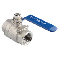 Válvula de Bola de Acero Inoxidable SS304 de 3/4 Pulgadas con Rosca Hembra, 1000 PSI WOG, Válvula de Control de Flujo Manual de Paso Completo