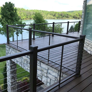 High Quality Vertical Exterior <strong>Iron</strong> <strong>Railing</strong> <strong>Rod</strong> Balustrades Fence with Modern Design Cable <strong>Railing</strong> - Product Image 6