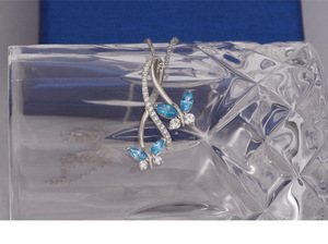 Vendita calda bohémien Blue Diamond CZ pietre farfalla in argento 925 collana pendente per ragazze - Product Image 5
