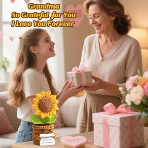 Ilifemate Crochet Tournesol 'Je t'aime pour toujours' – Cadeau d'anniversaire de remerciement pour grand-mère/Grand-père destiné aux petits-enfants, fabriqué en Chine - Product Image 2