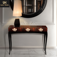 Console de luxe en bois massif Villa design senior Mobilier de salon sur mesure Tables d'entrée de couloir en acier inoxydable italien