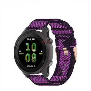 BEEFLYPOWER Bracelet de remplacement élégant et classique en nylon de style sportif pour montre connectée <span class=keywords><strong>Garmin</strong></span> Forerunner 265 - Product Image 1