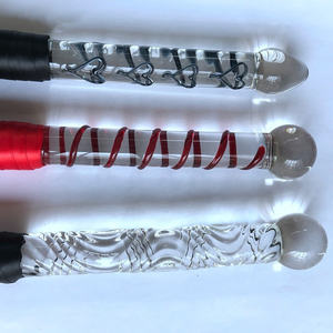 <span class=keywords><strong>Látigo</strong></span> de Cuero para Bondage con Varita de Placer de Cristal y Punta de Bola, Juguete Sexual para SM, Sexo Anal o Masturbación - Product Image 3