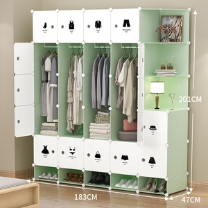 <span class=keywords><strong>Armario</strong></span> de Plástico Plegable Moderno de Alta Calidad, Resistente al Agua y al Polvo, <span class=keywords><strong>con</strong></span> Almacenamiento en Cubos y Zapatero <span class=keywords><strong>para</strong></span> Sala de Estar, en Oferta - Product Image 2