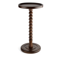LC-1190, Manufacture en bois massif petite Table basse ronde en bois Table basse côté canapé Table à thé avec couleur noyer