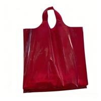 Sacs de courses en plastique personnalisés avec logo imprimé, poignée découpée en arc, pour l'emballage de vêtements et de chaussures pour supermarchés et expositions