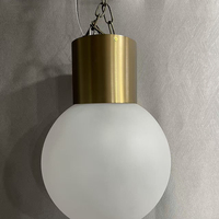 Lampe suspendue moderne en verre opale de style nordique, minimaliste, dorée, LED 2700K, lumière blanche chaude douce, abat-jour en verre opale, AC 165-265V