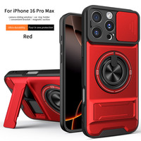 Coque de téléphone magnétique sans fil avec anneau support et béquille compatible pour iPhone 16 Pro Max 15 Pro Max 14 Plus 13 Pro 12
