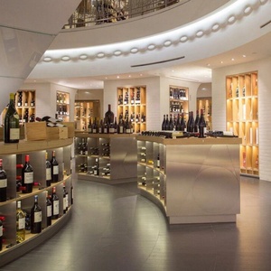 Meuble <span class=keywords><strong>mural</strong></span> classique en bois massif écologique pour le <span class=keywords><strong>rangement</strong></span> et la présentation de vins, avec éclairage LED en option, pour salon et maison - Product Image 3