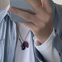 Collier plectre de guitare Punk Rock pour Hommes et Femmes, Pendentif Hip Hop pour Couple, Design Unique, Bijoux Assortis Tendance pour Bar et Soirée, Vente en Gros