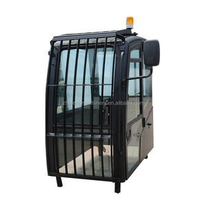 Cabine d'opérateur d'excavatrice peinte en noir avec écran de protection, cabine complète pour remplacement d'équipement de construction - Product Image 4