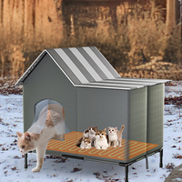 Aivituvin Maison Pour Chat En Bois à 2 étages Avec Toit Imperméable, Balcon Et Escaliers Latéraux Maison Pour Chat D'intérieur