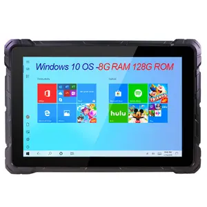 Tableta Industrial rugosa de 10 pulgadas, Tablet Pc Industrial resistente al agua Ip67 con Windows 10, 8gb de Ram, 128gb, Gps, cámara trasera Rj45, 5.0mp, reconocimiento de huella dactilar