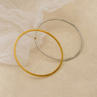 Nouveau Bracelet Jonc Bicolore en Acier Inoxydable Plaqué Or, Style Vintage Minimaliste et Polyvalent, Bijou Tendance Assorti à Tout