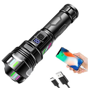 防水強力なハンドヘルド明るい懐中電灯緊急事態、キャンプ用の5つのモードのCOBライトを備えた充電式スポットライト懐中電灯 - Product Image 1