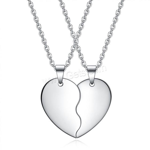 Half Heart Couple Jewelry Necklace Titanium Steel Heart Pendant Necklace 1428371